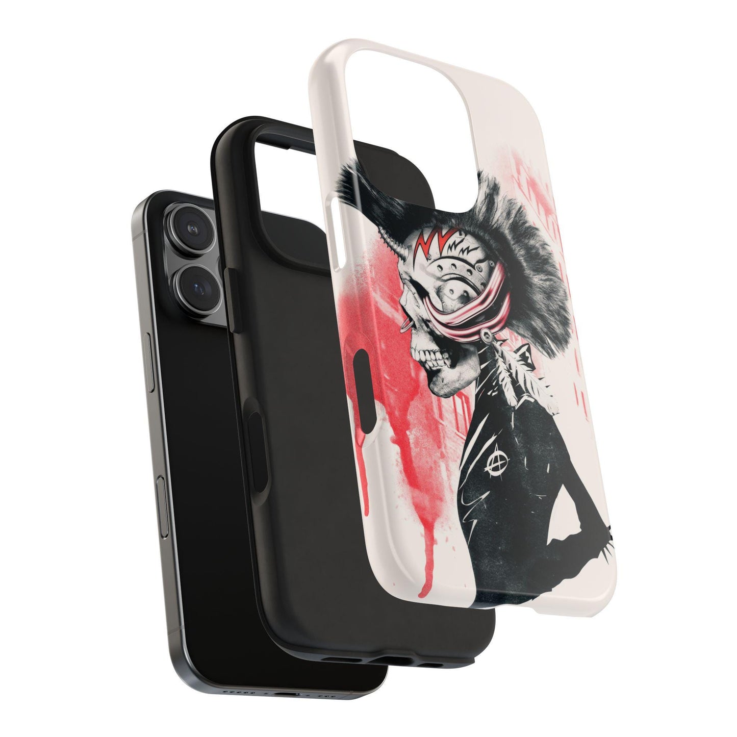 Punk Skull Phone Case, Music Phone Cover, Tough Phone Sleeve, Sugar Skull Art, Halloween Gift