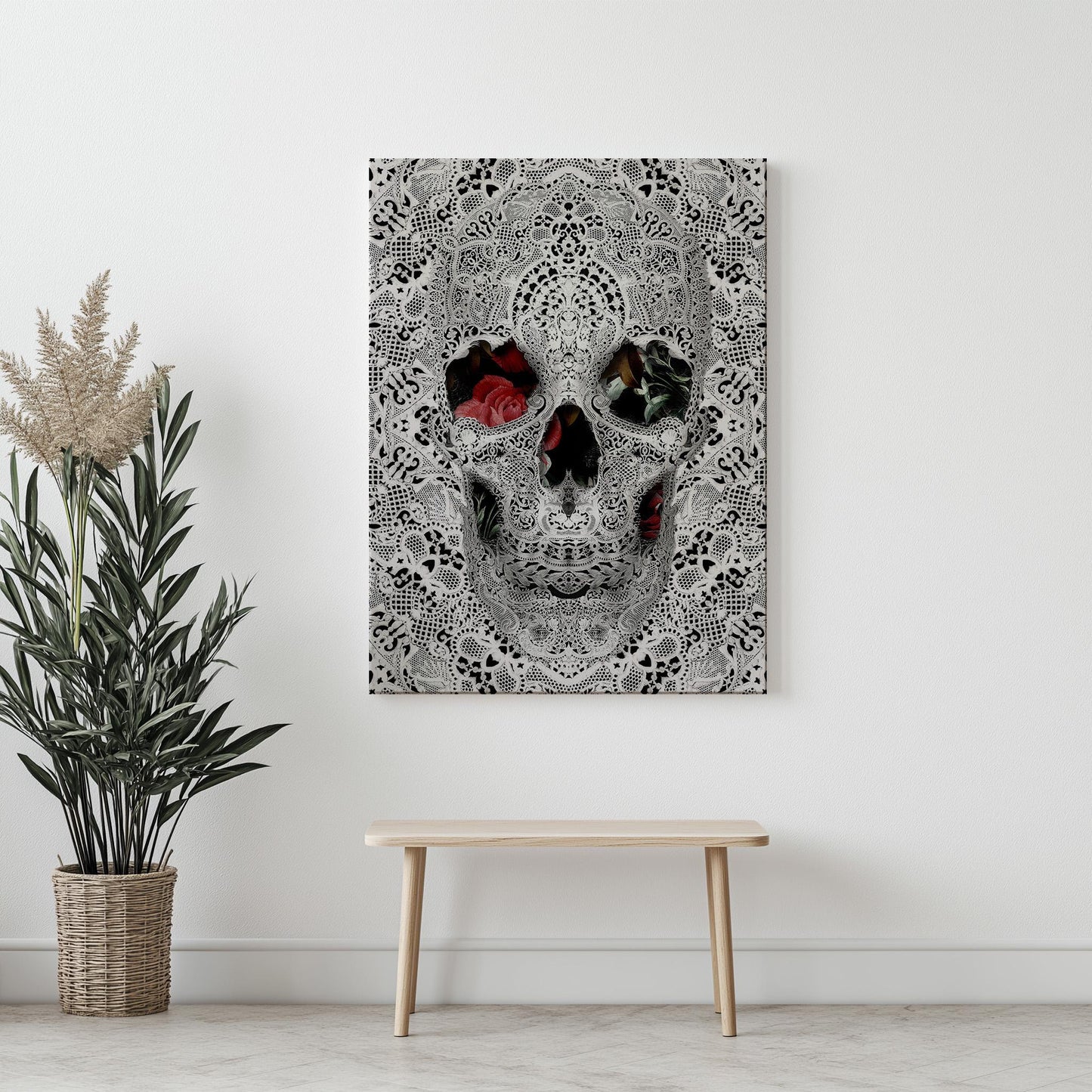 Skull Poster Gift, Black And White Art by Ali Gulec | Canvas, Paper & Framed Options