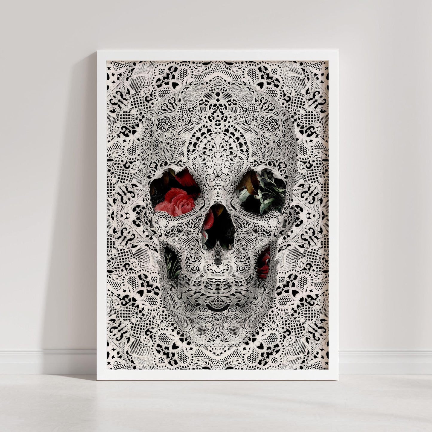 Skull Poster Gift, Black And White Art by Ali Gulec | Canvas, Paper & Framed Options