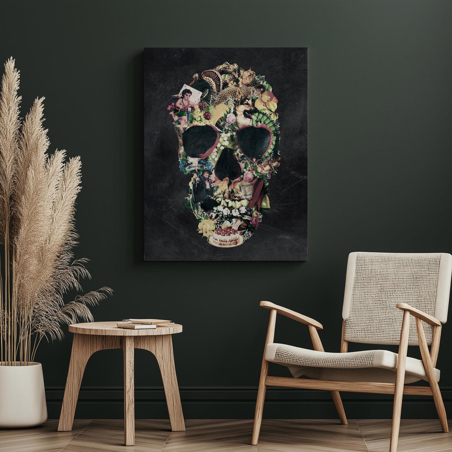 Vintage-Inspired Skull Collage Art - Unique Skull Gift As Canvas & Poster Art Print