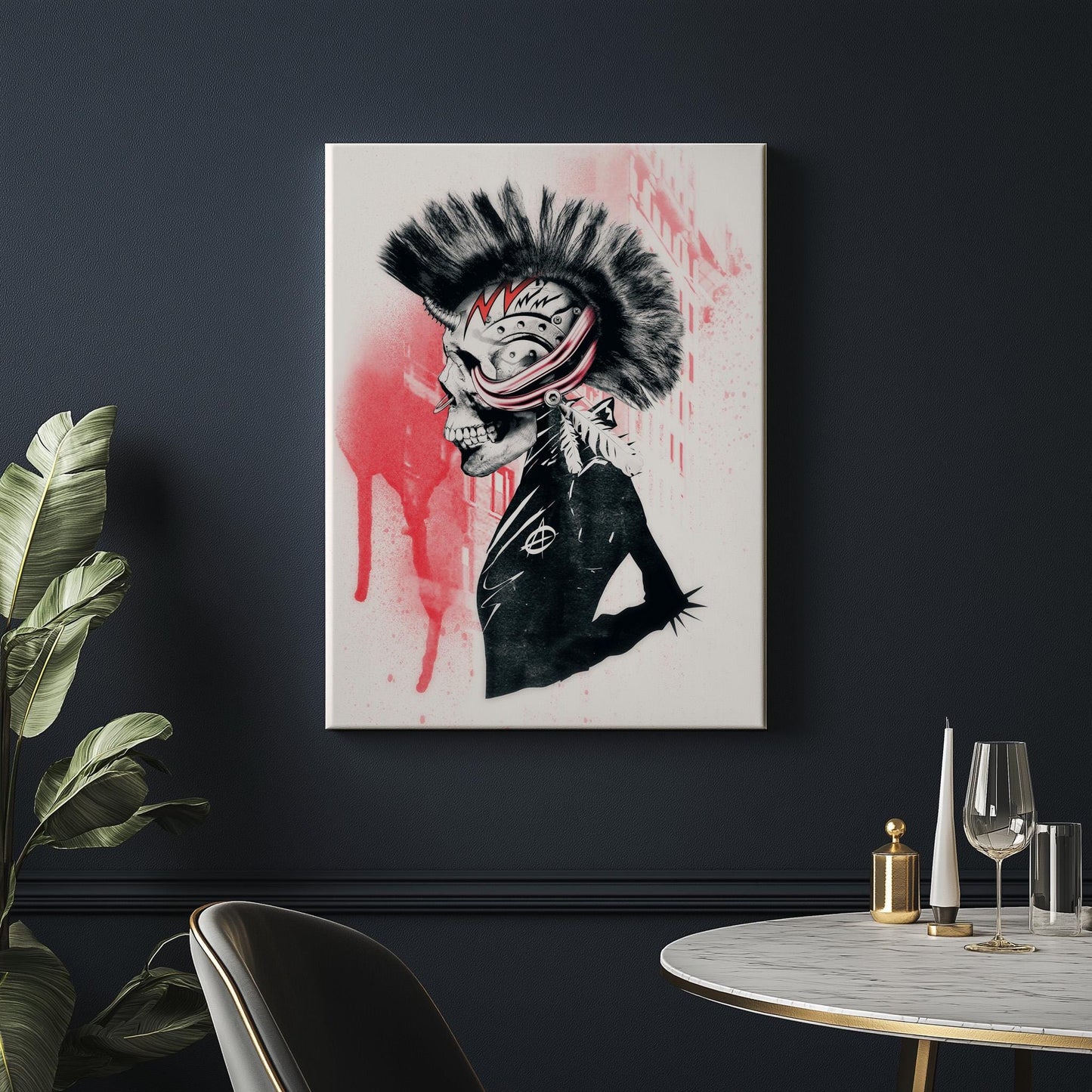 Punk Skull Art Print - Edgy Canvas & Poster for Alternative Decor