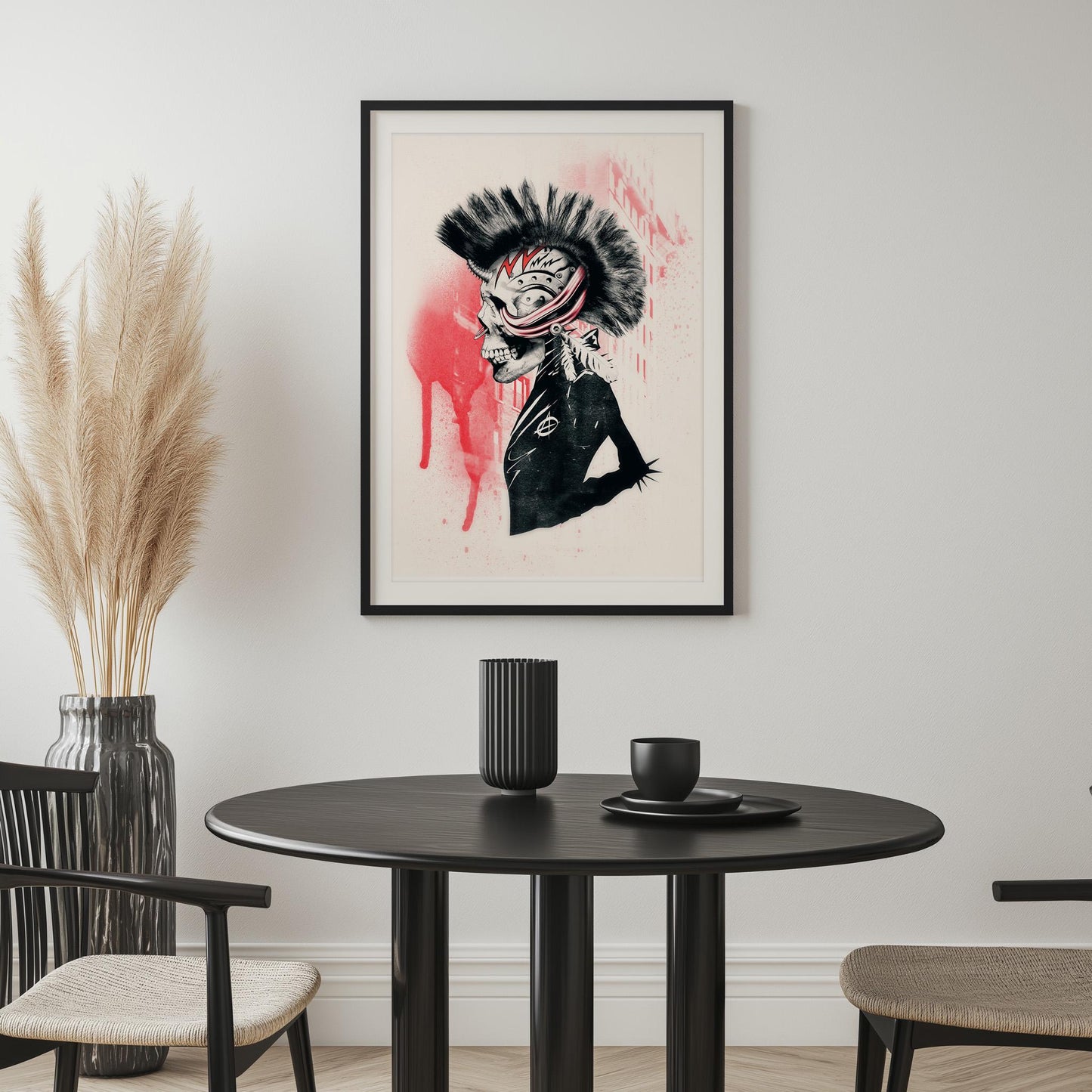 Punk Skull Art Print - Edgy Canvas & Poster for Alternative Decor