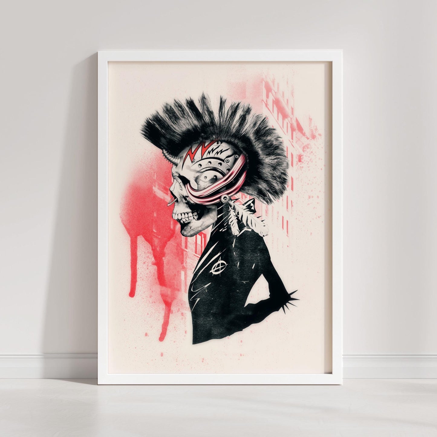 Punk Skull Art Print - Edgy Canvas & Poster for Alternative Decor