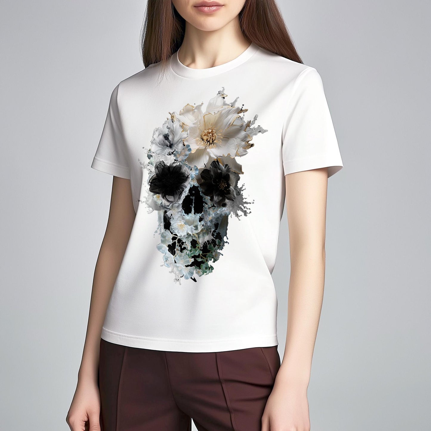 Bloom Skull Men's T shirt, Skull Art Unisex Gift For Him