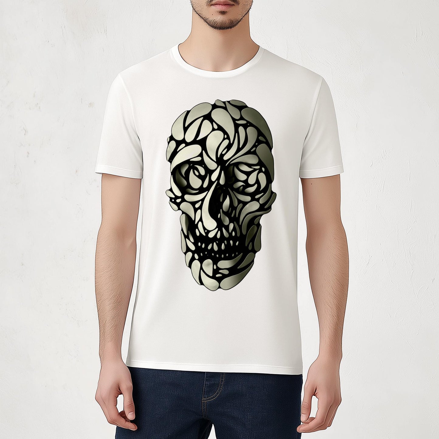 Abstract Unisex T shirt, Gothic Skull Clothing Gift