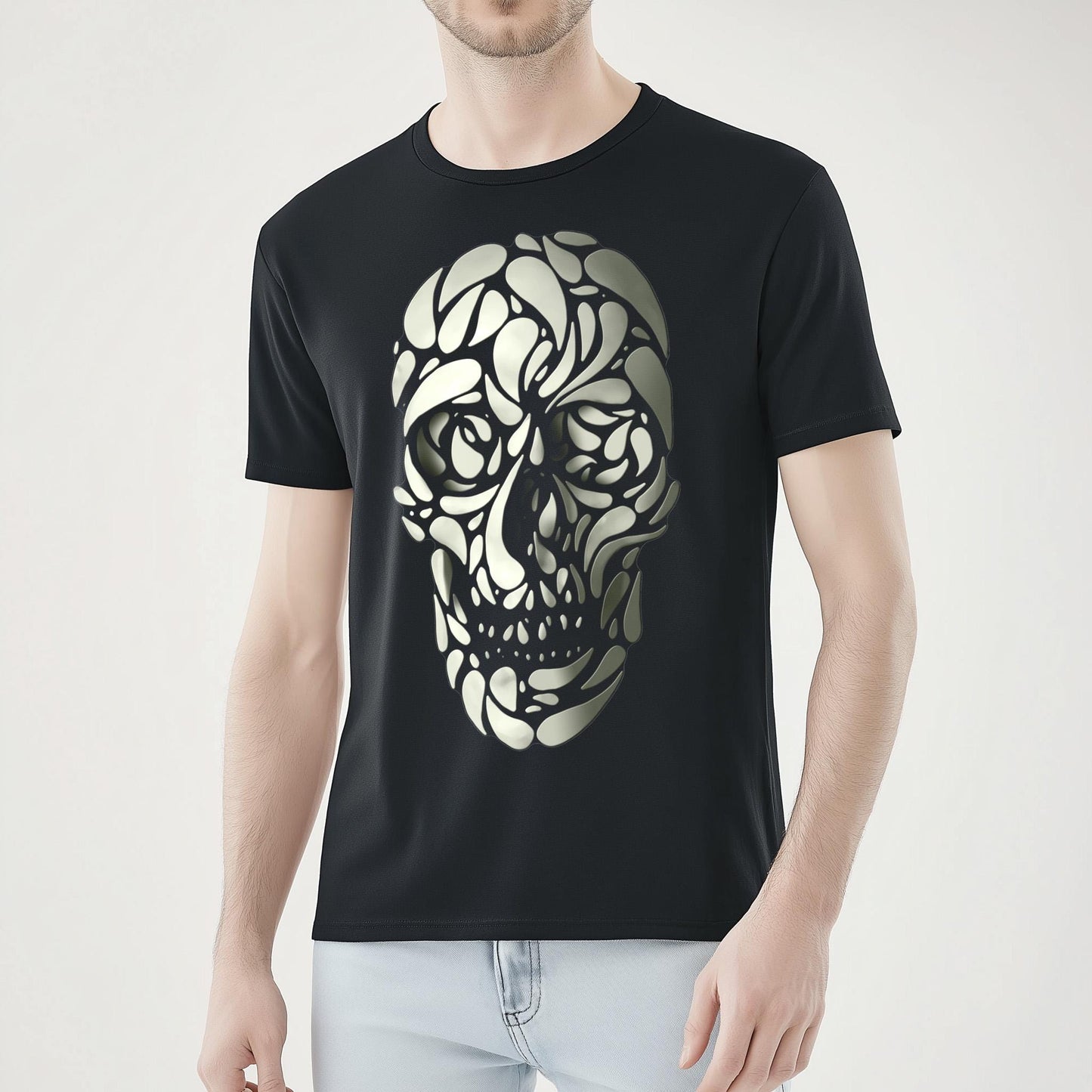 Abstract Unisex T shirt, Gothic Skull Clothing Gift