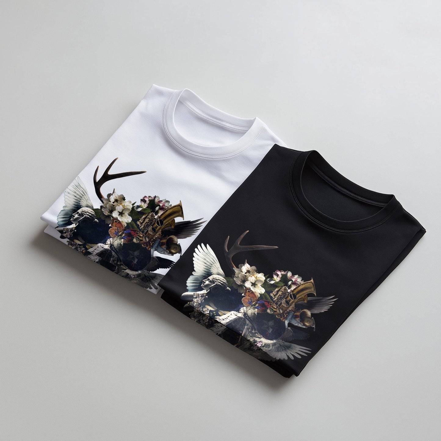Floral Skull Graphic Tee - Unisex Gothic Shirt - Dark Botanical Skull Print - Alternative Fashion