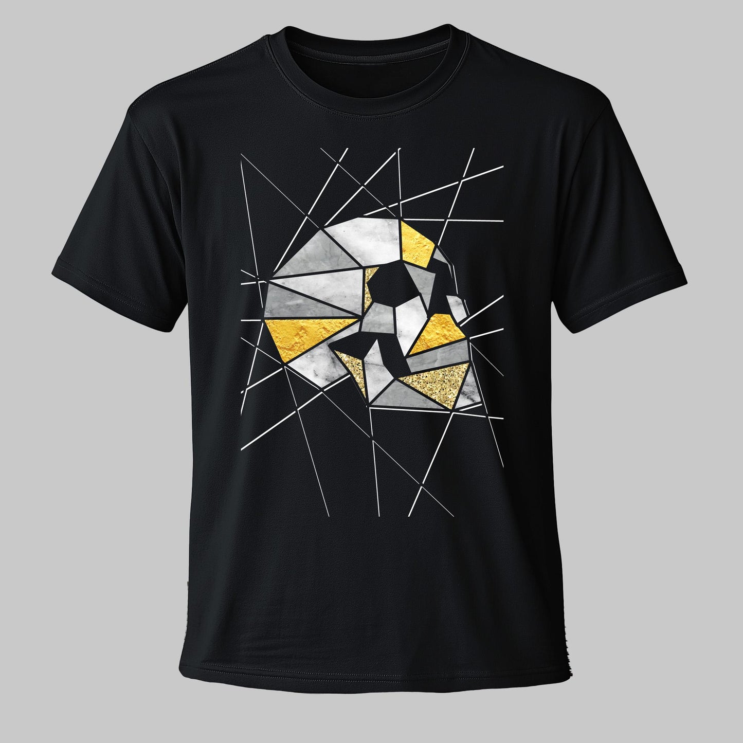 Geometric Unisex T shirt, Gothic Skull Clothing Gift
