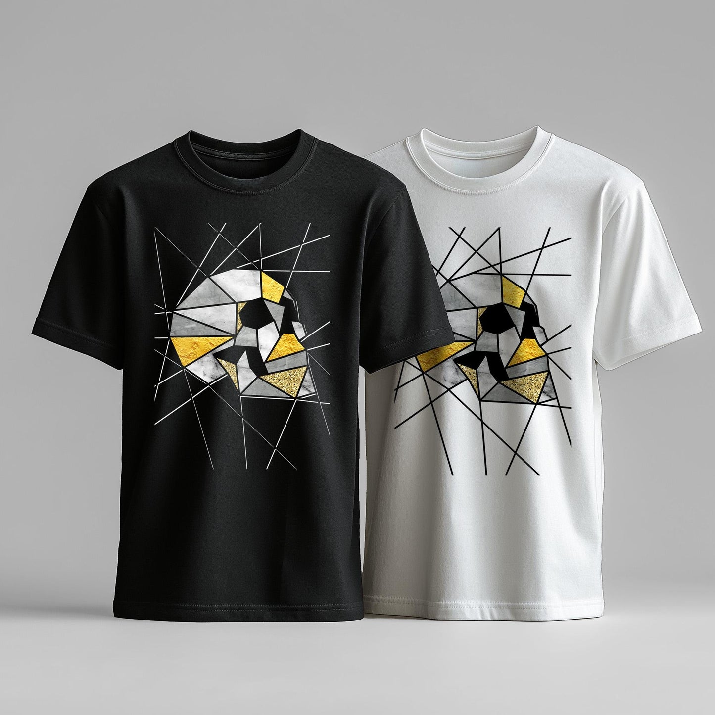 Geometric Unisex T shirt, Gothic Skull Clothing Gift