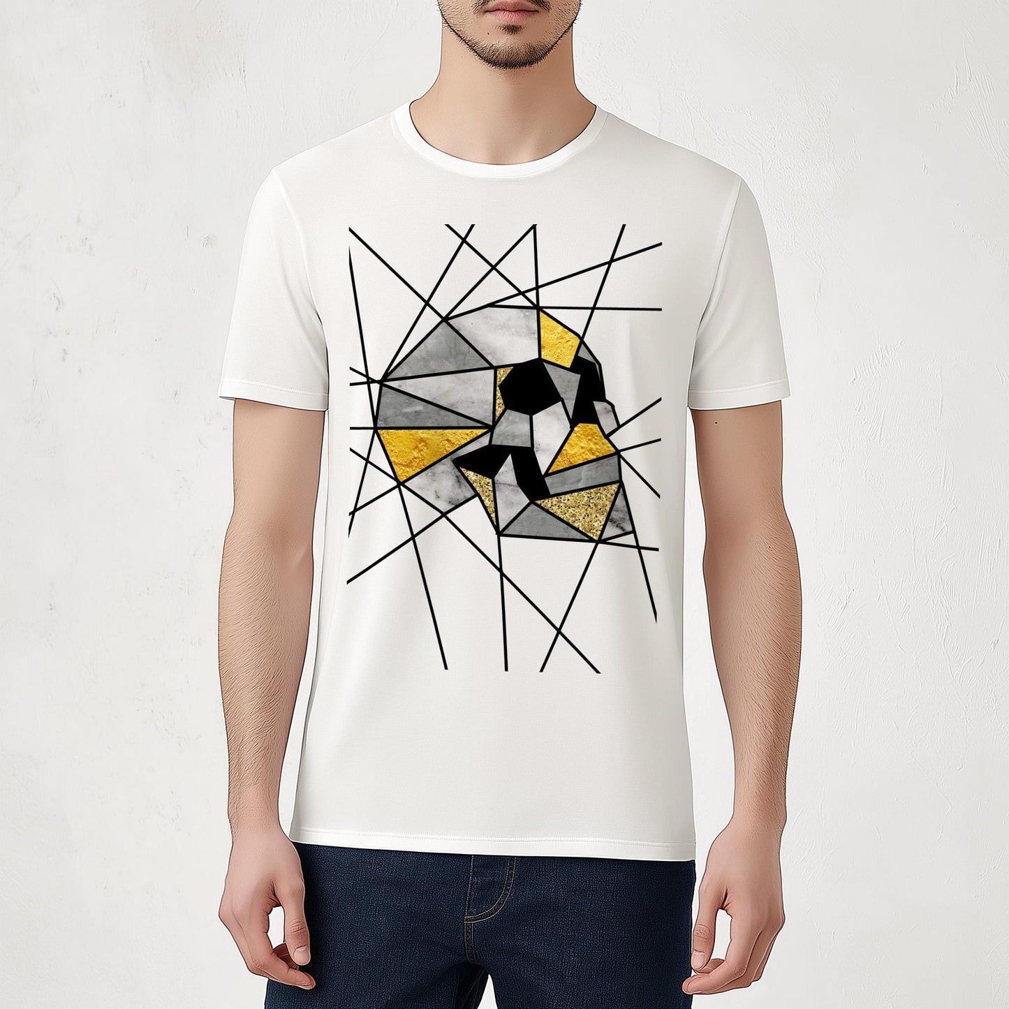 Geometric Unisex T shirt, Gothic Skull Clothing Gift
