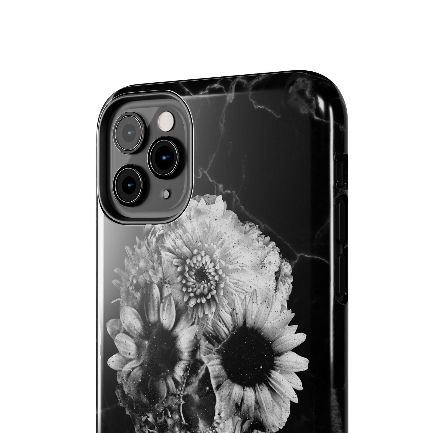 Floral Skull Tough Phone Cases for Bold Souls, Protective Accessories, Edgy Gifts, Unique Phone Covers, Halloween Decor