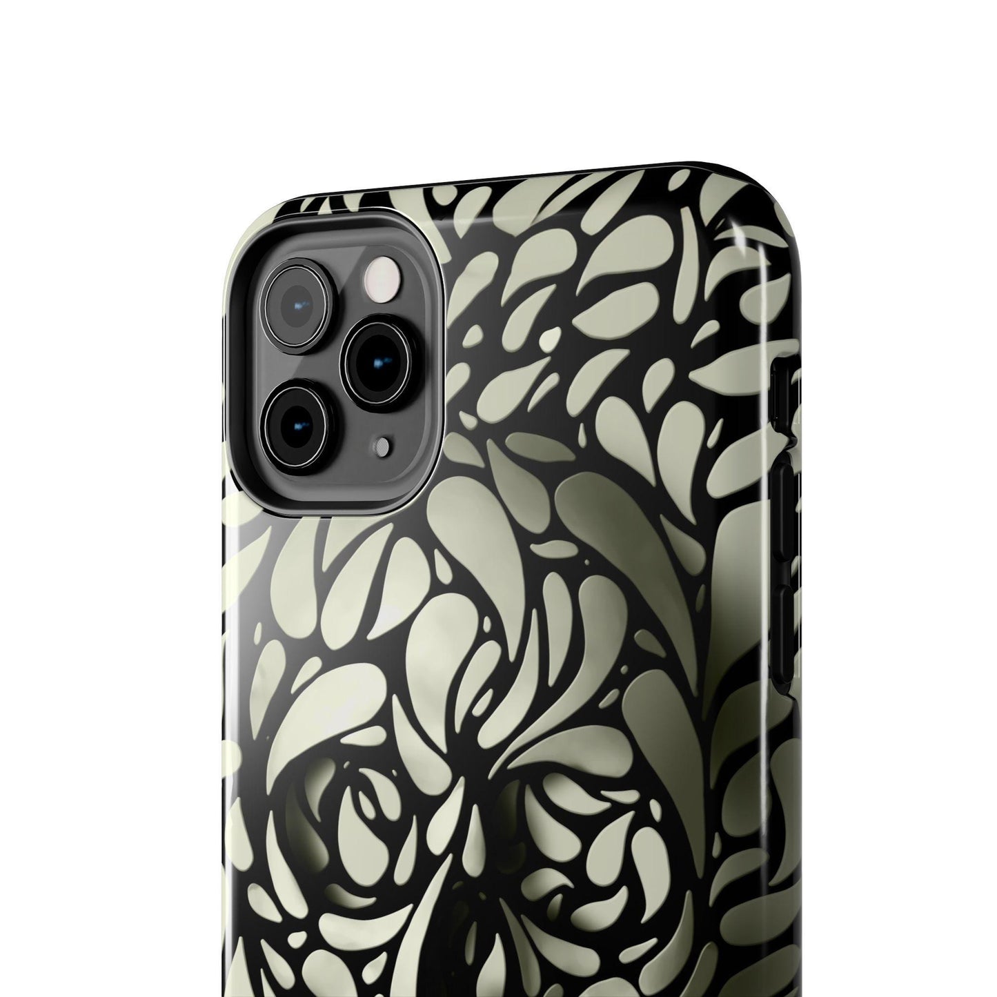 Skull Phone Case, Gothic Phone Cover, Tough Phone Sleeve, Abstract Skull Art, Black and White Tones, Halloween Phone Accessory