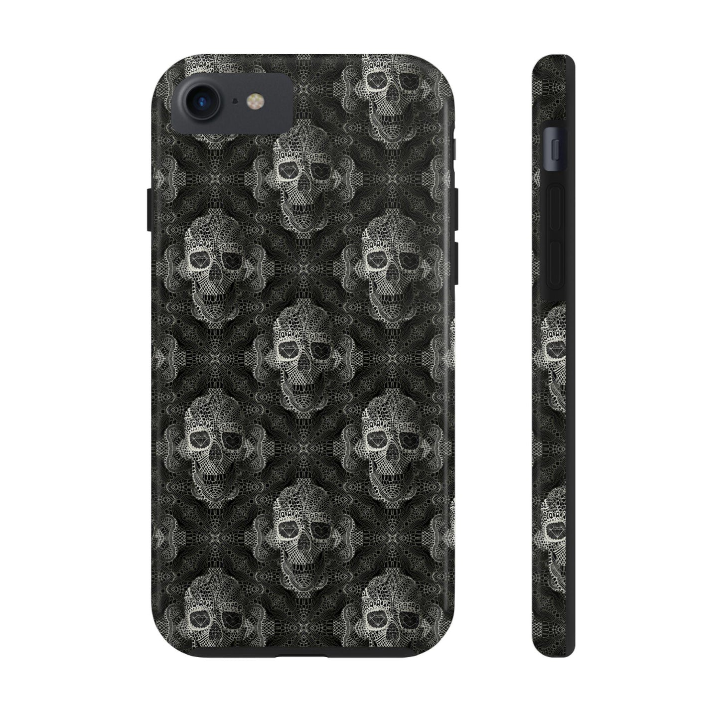 Skull Lace Tough Phone Cases, Skull Design Phone Case, Gothic Phone Cover, Edgy Phone Protector, Tough Skull Pattern Phone Accessories,