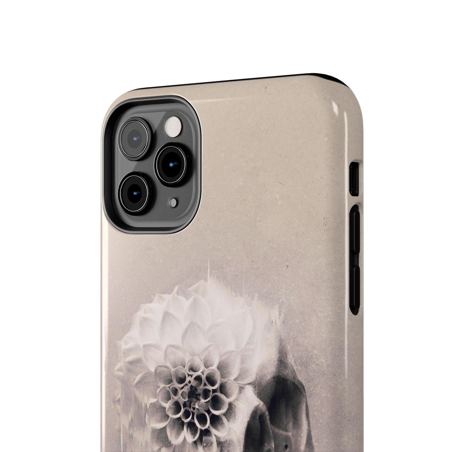 Floral Skull Art Tough Phone Cases, Boho Summer Flowers, Bohemian Mood, Protective Smartphone Cover