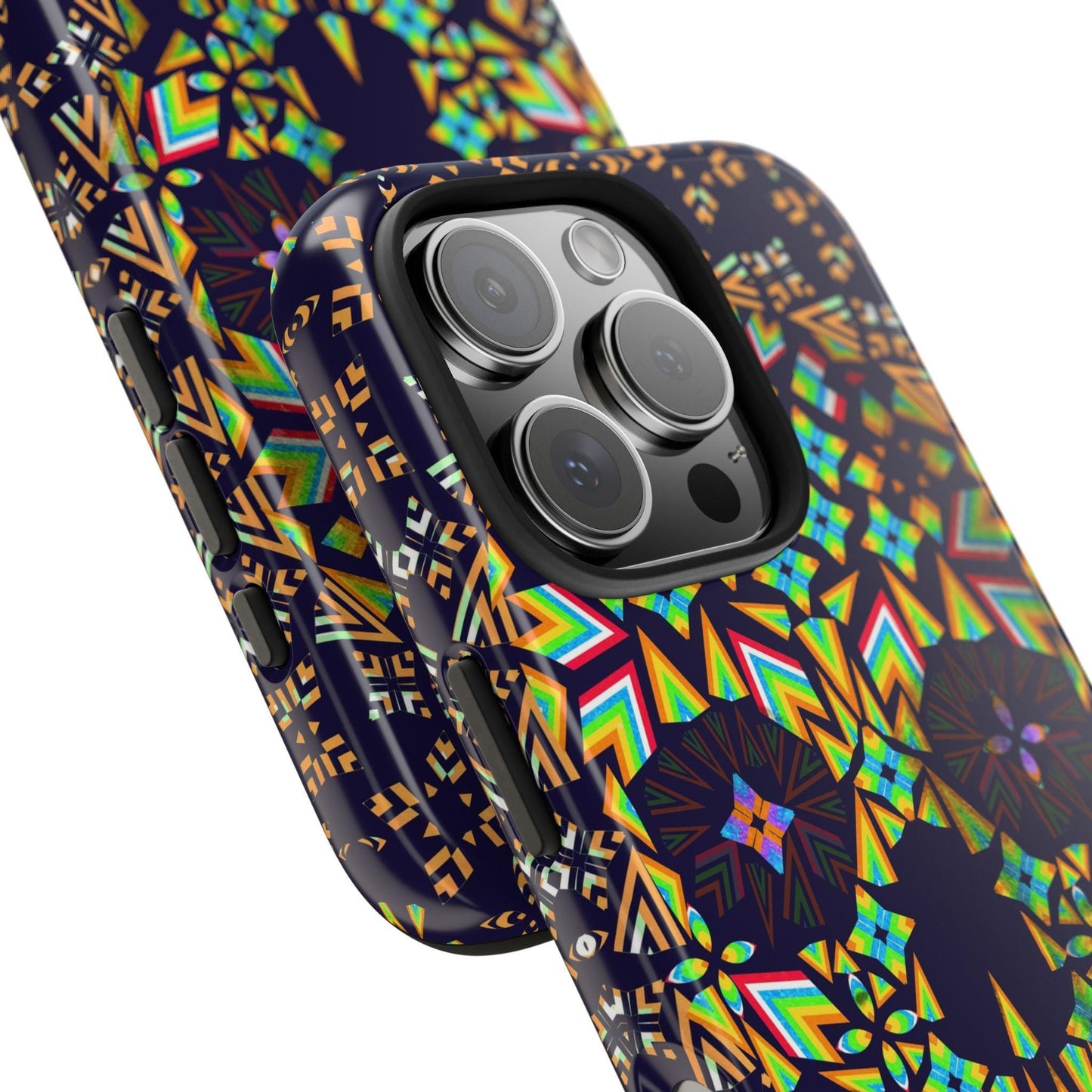 Geometric Skull Tough Phone Cases, Colorful Abstract Skull Art, iPhone Case, Protective Cover, Unique Phone Accessories, Trendy Mobile