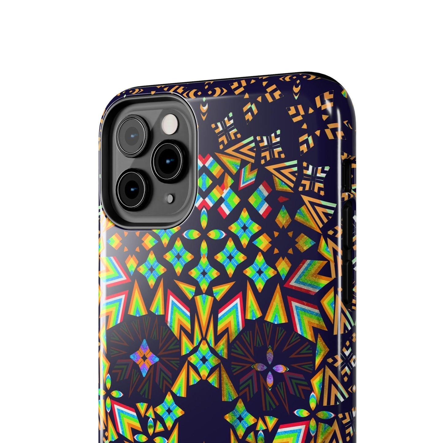 Geometric Skull Tough Phone Cases, Colorful Abstract Skull Art, iPhone Case, Protective Cover, Unique Phone Accessories, Trendy Mobile