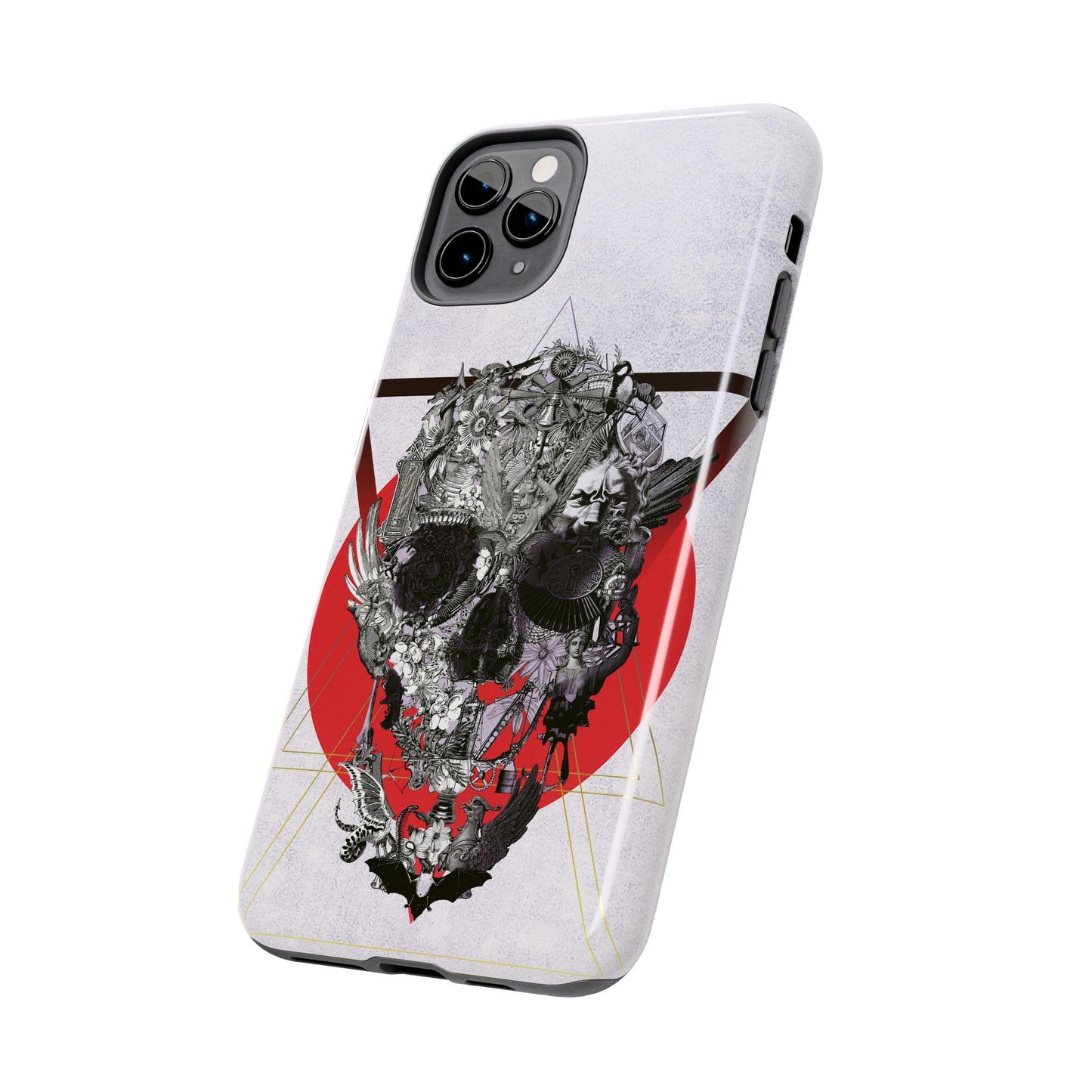 Cool Skull Phone Case, Gothic Phone Cover, Tough Phone Sleeve, Abstract Skull Art, Black and White Tones, Halloween Gift