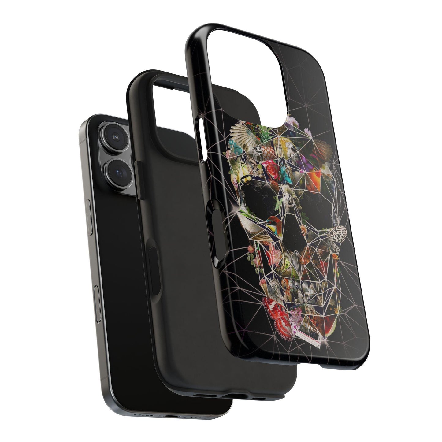 Skull Tough Phone Cases, Colorful Abstract Skull Art, iPhone Case, Protective Cover, Unique Phone Accessories, Trendy Mobile
