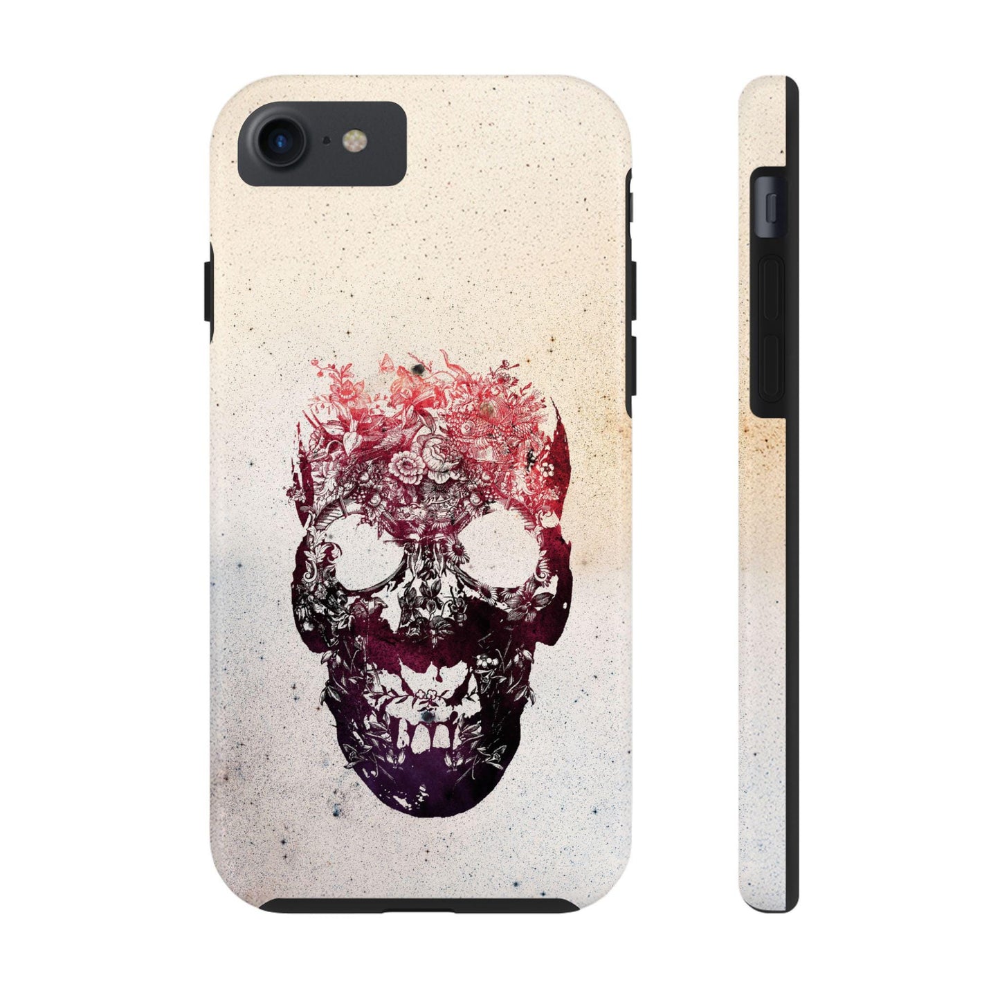 Cool Skull Phone Case, Floral Phone Cover, Tough Phone Sleeve, Sugar Skull Art, Sepia Tones, Halloween Gift