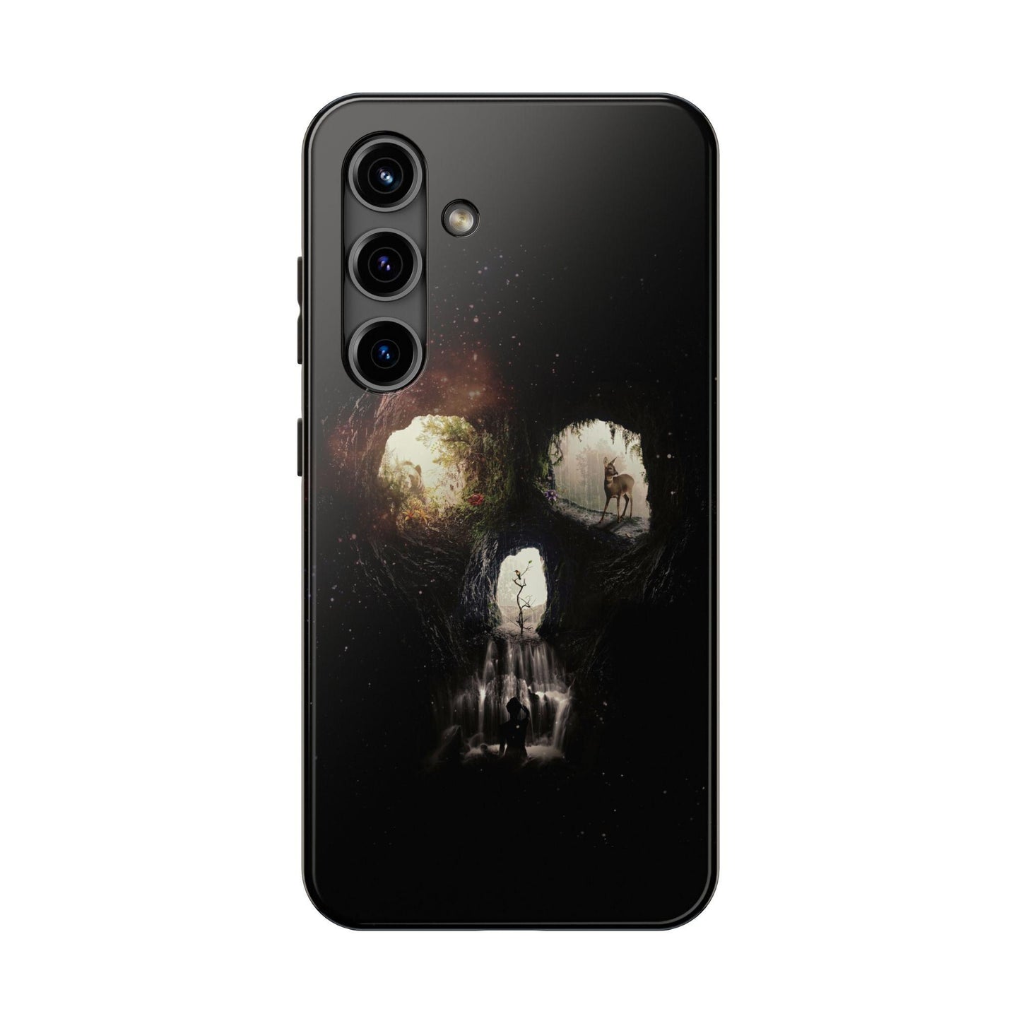 Surreal Skull Art Tough Phone Cases, Cave Skull Design, Protective Phone Cover, Skull Lover Gift