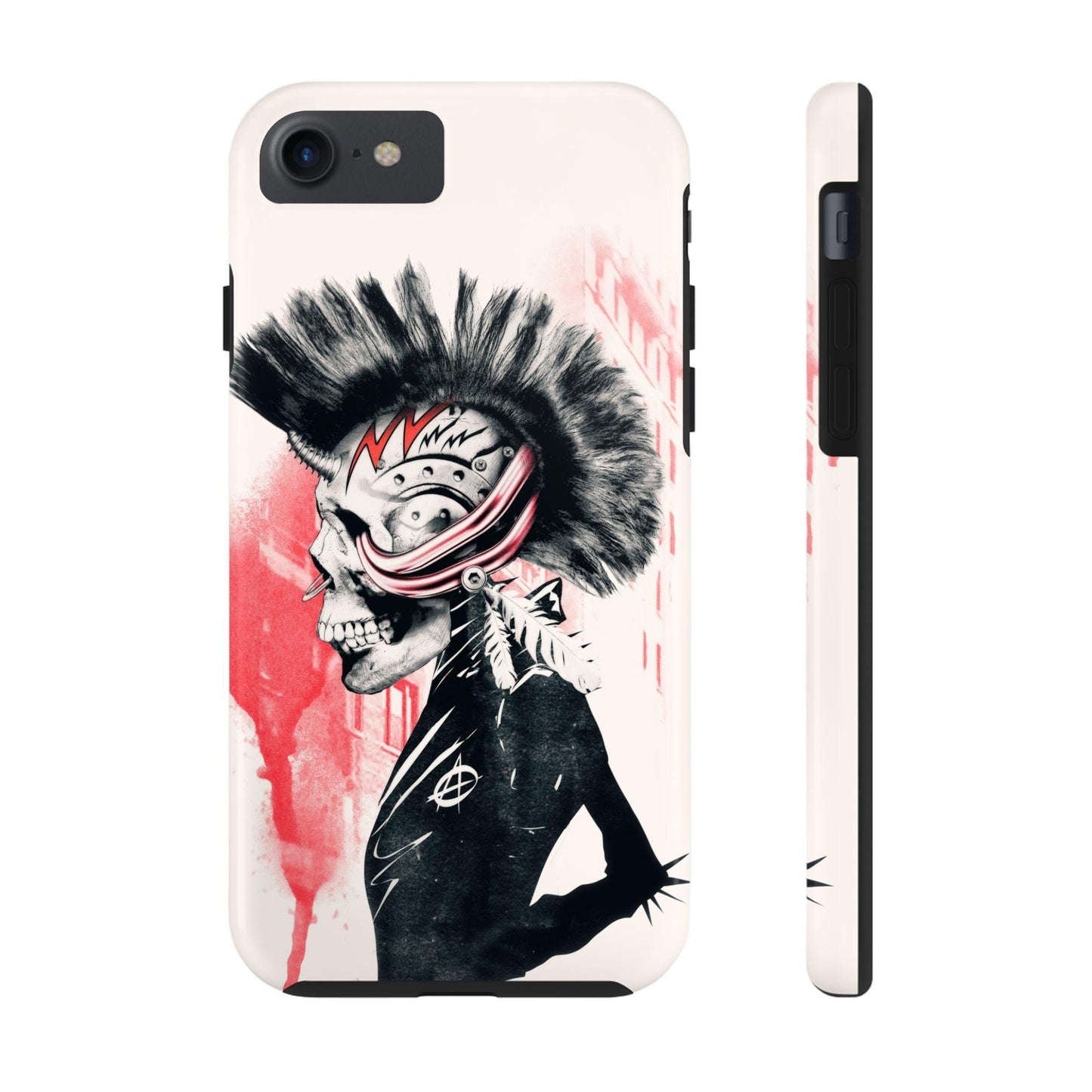 Punk Skull Phone Case, Music Phone Cover, Tough Phone Sleeve, Sugar Skull Art, Halloween Gift