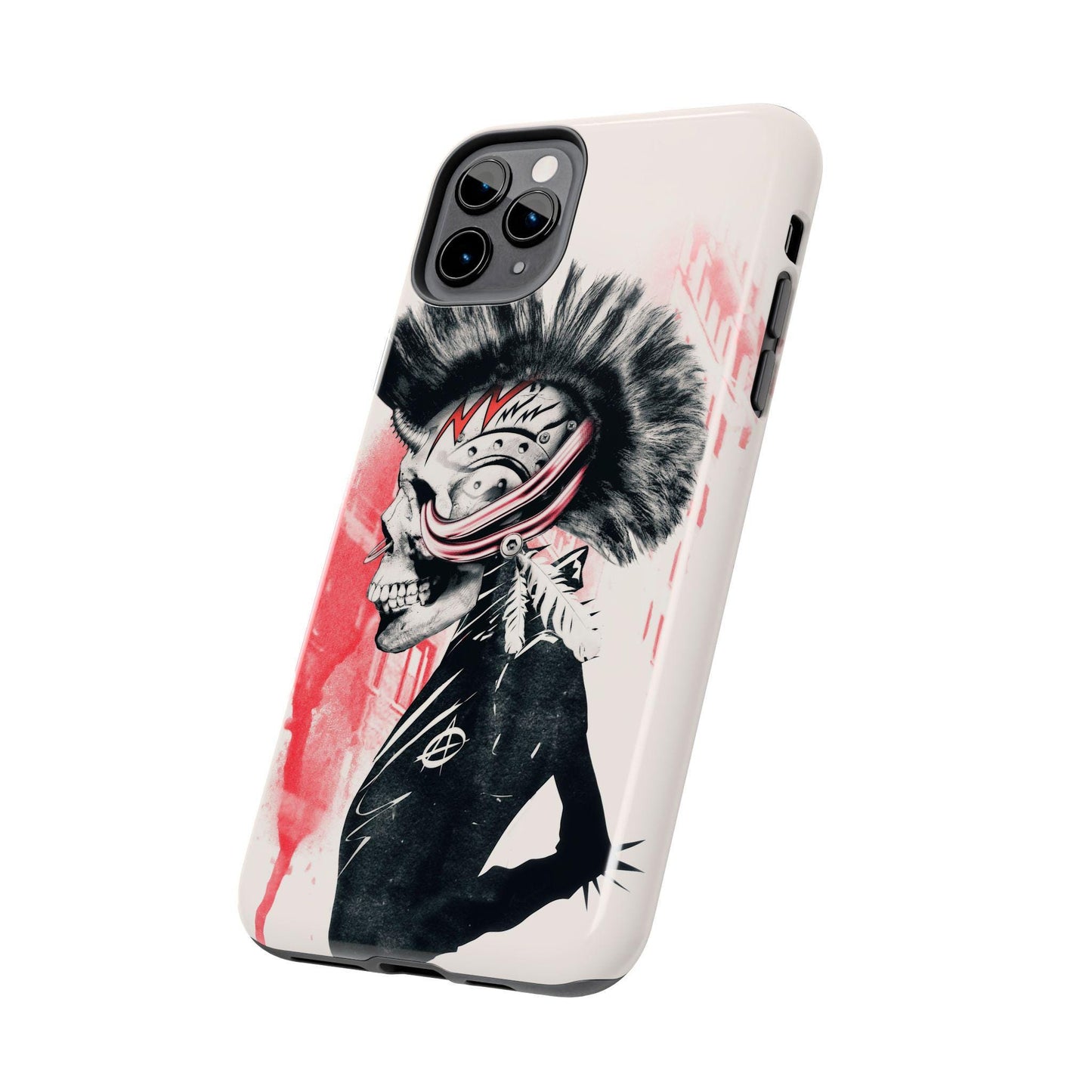 Punk Skull Phone Case, Music Phone Cover, Tough Phone Sleeve, Sugar Skull Art, Halloween Gift