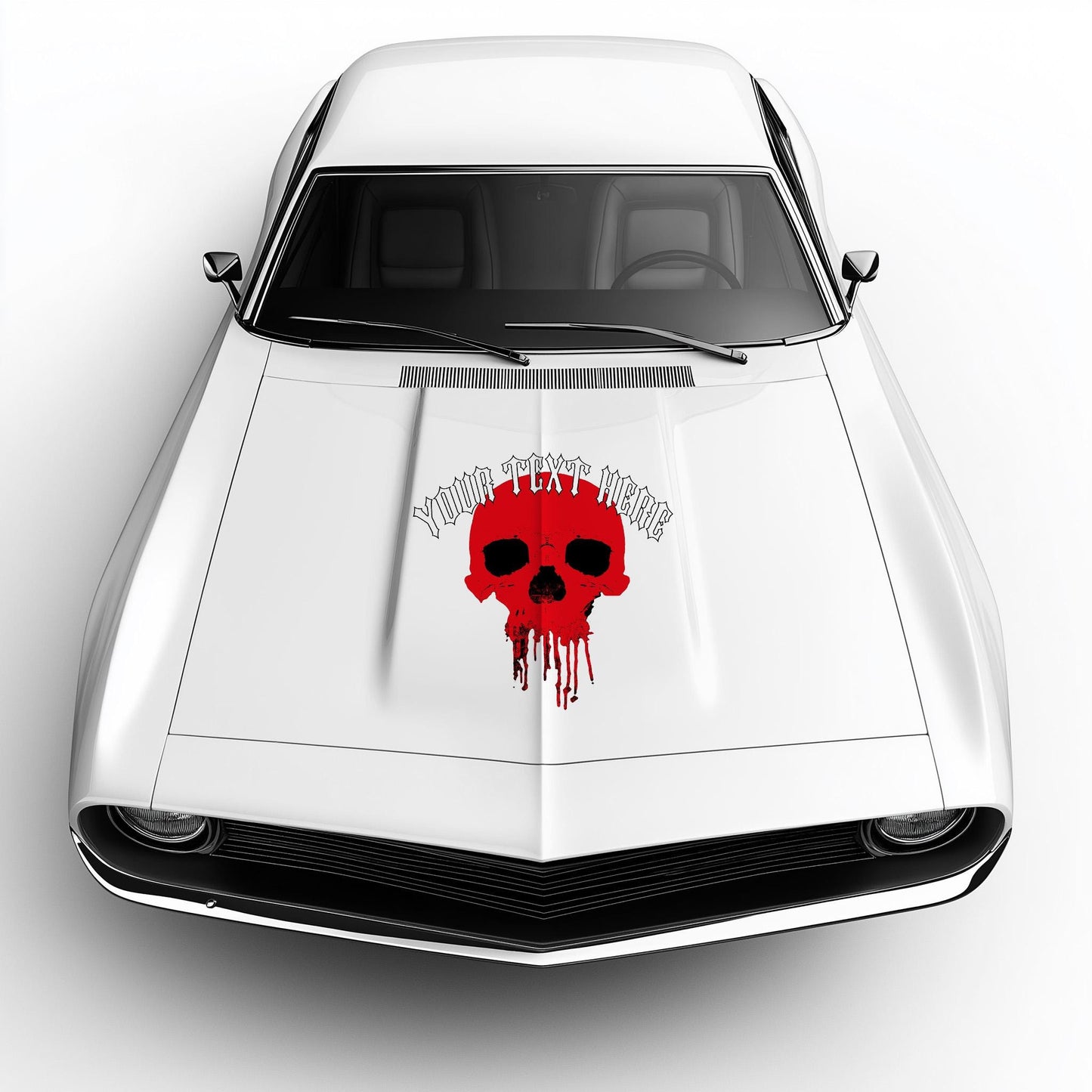 Custom Skull Hood Decal, Personalized Skull Car Hood Sticker, Gothic Skull Hood Art Gift, Skull Decal