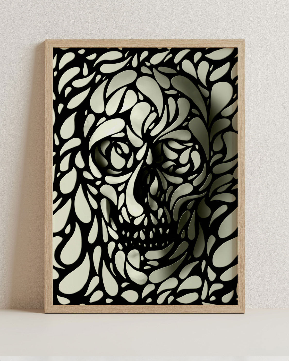 Skull 4 Wall Art - Minimalist Monochrome Abstract Decor